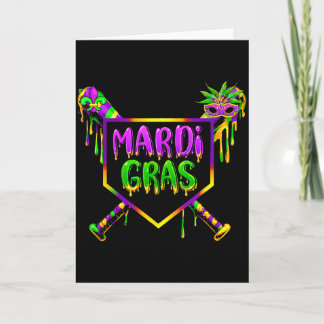 Cartão Máscara de Carnaval de Mardi Gras de Beisebol de S