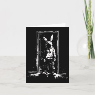 Cartão Máscara de Coelho de Terror Homem Coelho Alt Goth