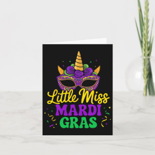 Cartão Máscara De Menina Mardi Gras Unicorn Para Meninas