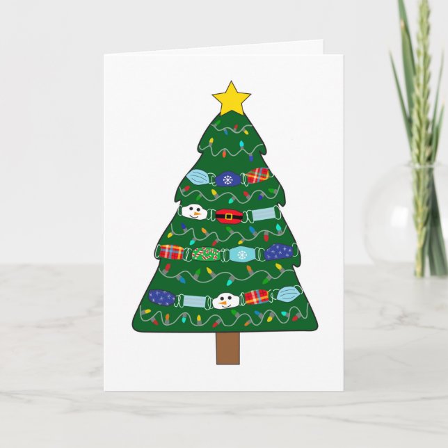 Cartão Máscara de Natal engraçada da enfermeira fabricant (Frente)