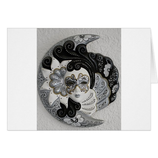 Cartão Máscara de Prata Dourada Veneza (Frente Horizontal)