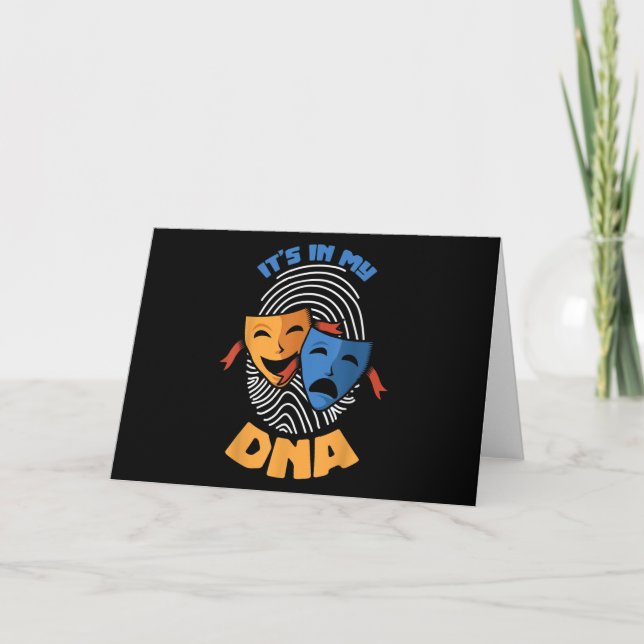 Cartão Máscara de Teatro Está no Meu DNA Amante Musical F (Frente)