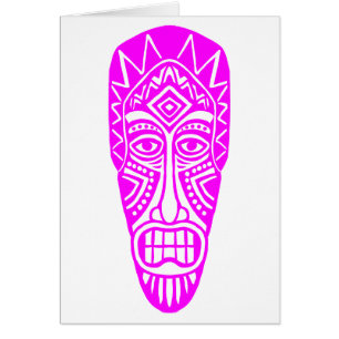 Cartão Máscara de Tiki - magenta