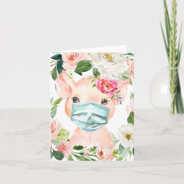 Cartão Máscara de Visto de Suínos Cuxos | Distância socia (Frente)