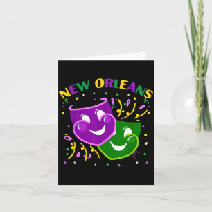 Cartão Máscara Divertida Mardi Gras Louisiana Nova Orlean