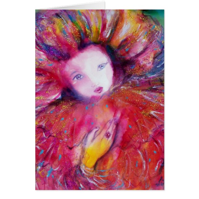 Cartão MÁSCARA EM Rostos de Carnaval Veneziano RED (Frente)