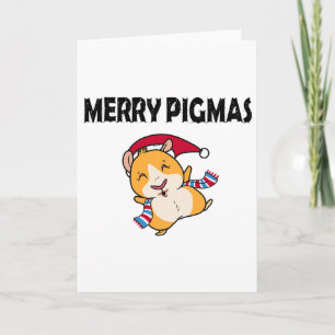 Cartão Máscara Facial Alegre Pigmas Porco Da Índia Natal 