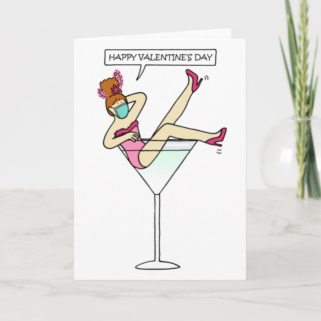 Cartão Máscara feliz dia de os namorados (Frente)