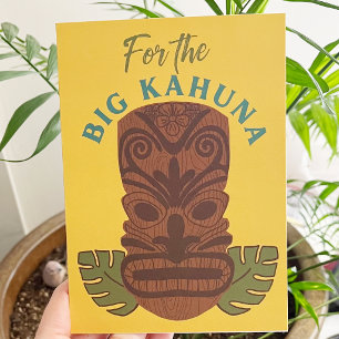 Cartão Máscara Tiki Big Kahuna Engraçada Dia dos Pais