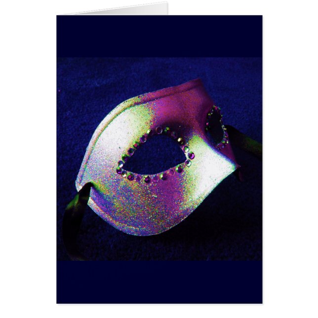 Cartão Mascarada Azul Meia-Noite (Frente)