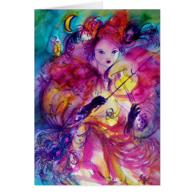 Cartão MASCARADA NOITE / Carnaval veneziano (Frente)