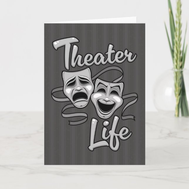 Cartão Máscaras de Comédia e Tragédia da Vida em Teatro (Frente)