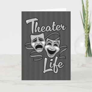 Cartão Máscaras de Comédia e Tragédia da Vida em Teatro