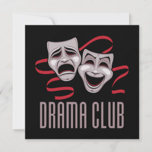 Cartão Máscaras de Comédia e Tragédia do Clube de Teatro