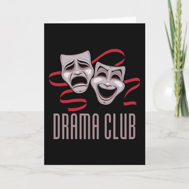 Cartão Máscaras de Comédia e Tragédia do Clube de Teatro (Frente)