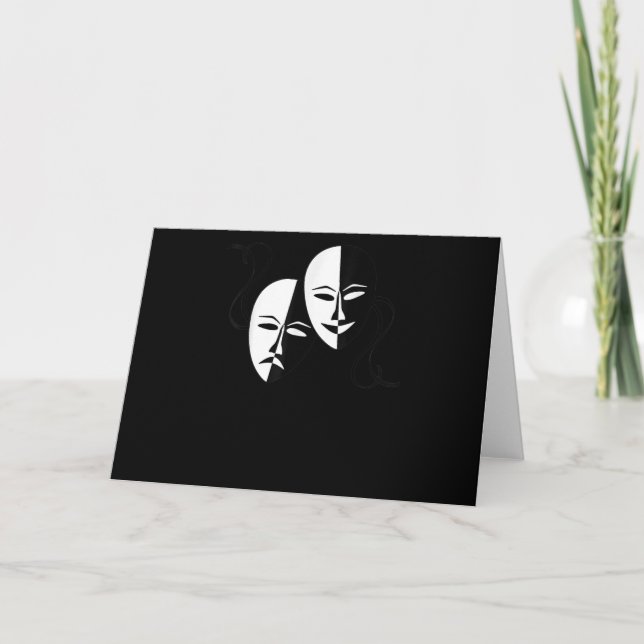 Cartão Máscaras de Comédia Tragédia Presente de Ator (Frente)