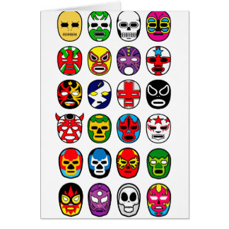 Cartão Máscaras mexicanas da luta de Lucha Libre Luchador