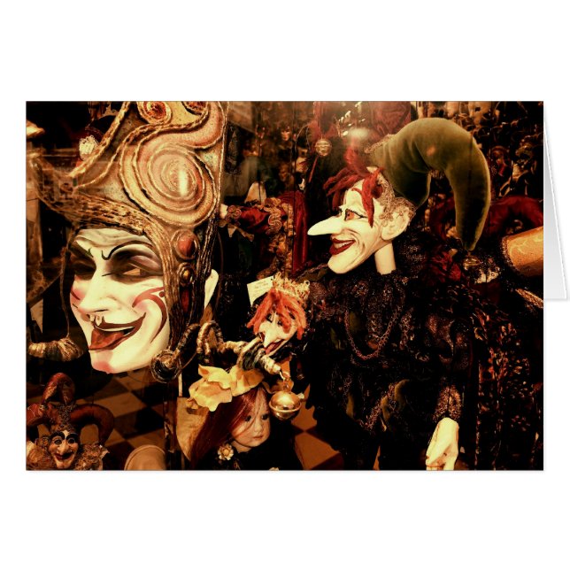 Cartão Máscaras Venetian (Frente Horizontal)