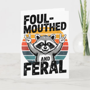 Cartão Mascate & Mapache Feral Meme Engraçado Lixo-