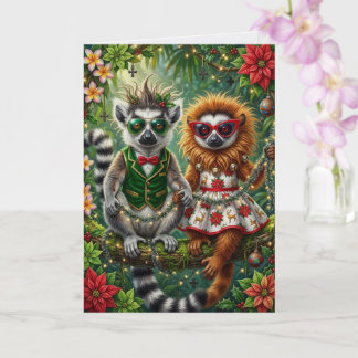 Cartão Mascote de Guaxinim da Selva Festiva Férias Tropic