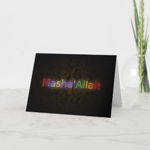 Cartão MashaAllah - Islamic phrase - best wishes greeting