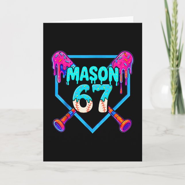 Cartão Mason 67 Funny Ice Cream Drip Sell Meme Design  (Frente)