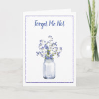 Mason Jar Forget-Me-Not Sympathy Card