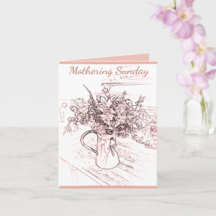 Cartão Mason Jug, Mothering Sunday Folheed