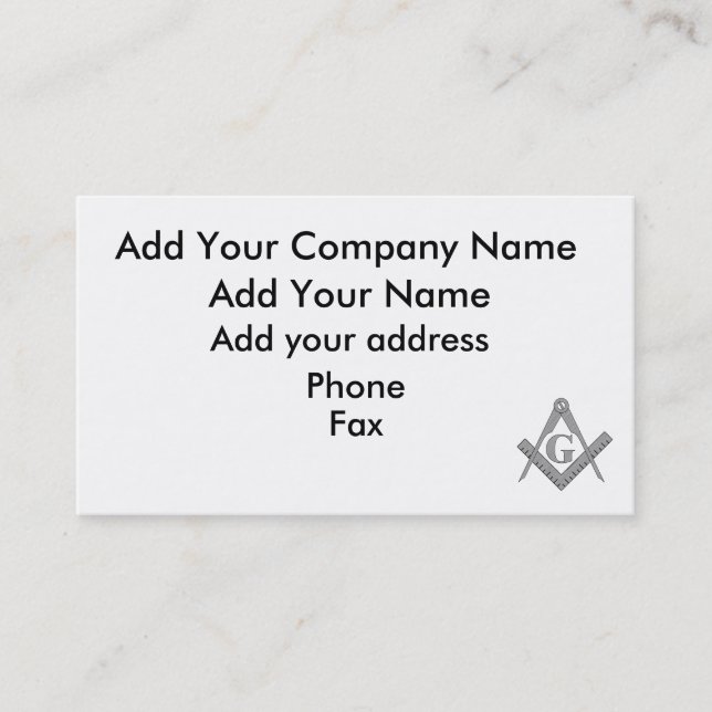 Cartão Masonic (Frente)