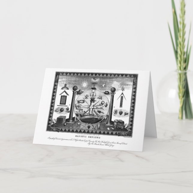 Cartão Masonic Emblems Chart from 1874 (Frente)