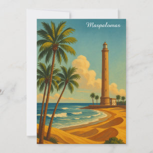 Cartão Maspalomas Meloneras Beach Vintage Gran Canaria