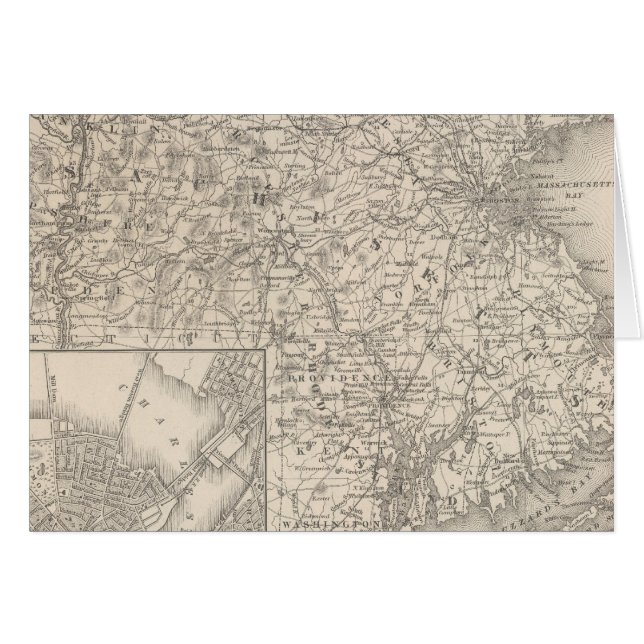 Cartão Massachusetts e Rhode Island (Frente Horizontal)