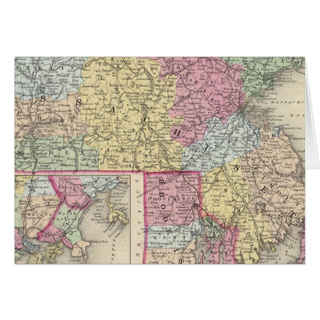 Cartão Massachusetts E Rhode Island 2 (Frente Horizontal)