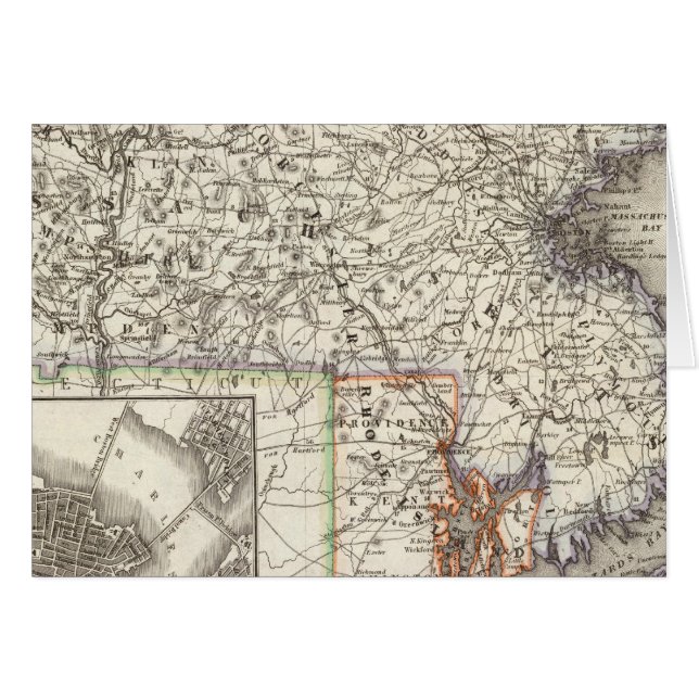 Cartão Massachusetts, Rhode Island 2 (Frente Horizontal)