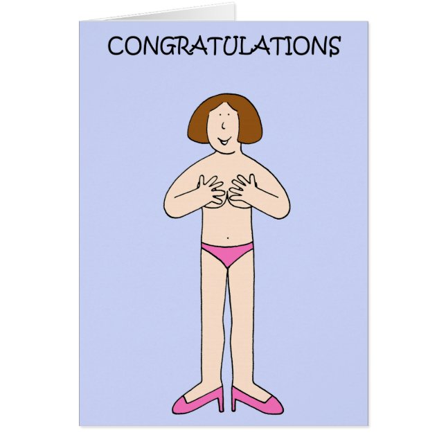 Cartão Mastectomia Parabéns de Reconstrução Lady (Frente)