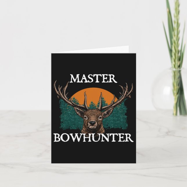 Cartão Master Bowhunter Dia de os pais caçando pais caçan (Frente)