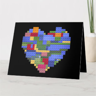 Cartão Master Builder Block Brick Building Heart Valentin