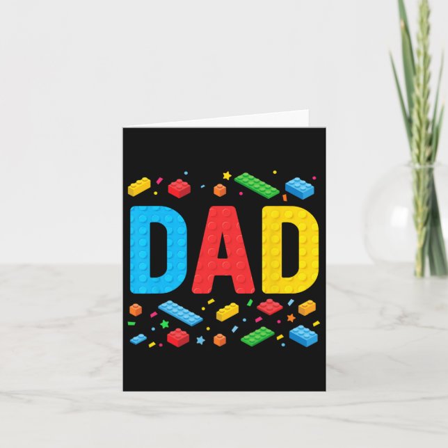 Cartão Master Builder Building Bricks Blocks Famílias Fae (Frente)