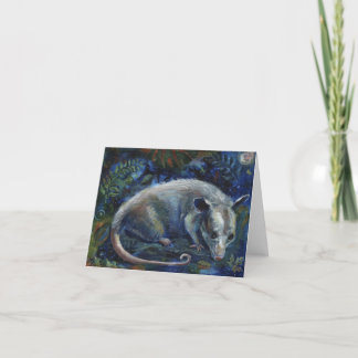 Cartão "Master of the Night", an opossum greeting card