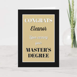 Cartão Master's Degree! Personalized graduation 