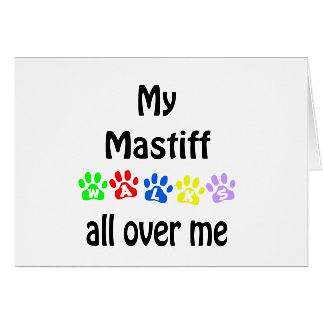 Cartão Mastiff Walks Design (Frente Horizontal)