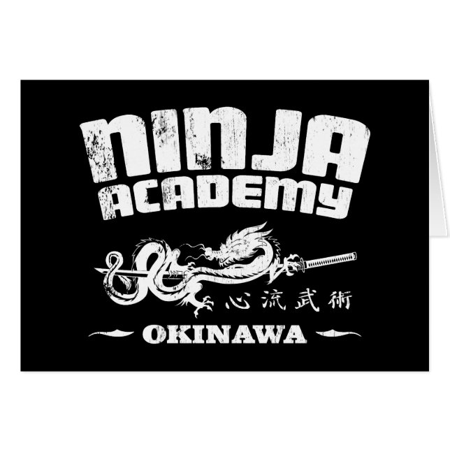 Cartão Matar Bill de Okinawa da academia de Ninja (Frente Horizontal)