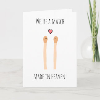 Cartão Match made in heaven cute valentine's day pun card