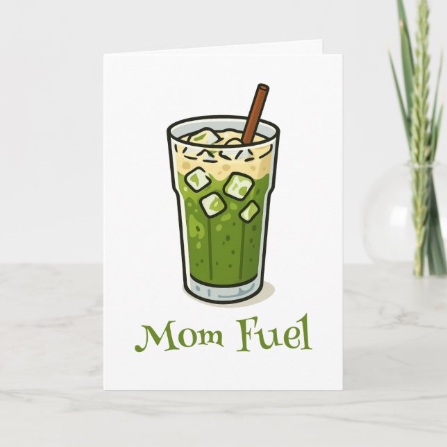 Cartão Matcha Latte Mãe Combustível Funny Retro Aniversár (Frente)