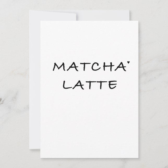 Cartão Matcha latte - minimalistic typography card (Frente)