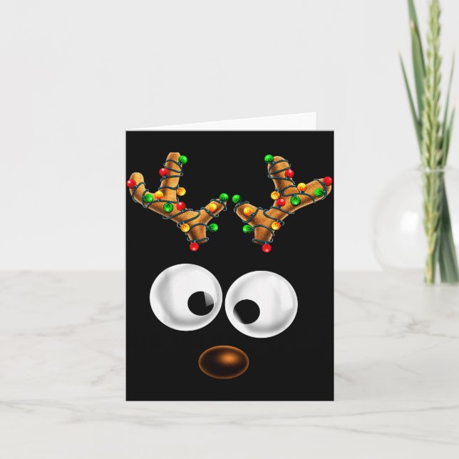 Cartão Matching Family Christmas Reindeer Face Christmas  (Frente)