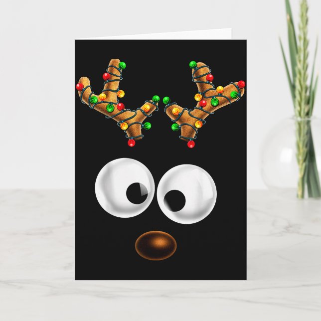 Cartão Matching Family Christmas Reindeer Face Christmas  (Frente)
