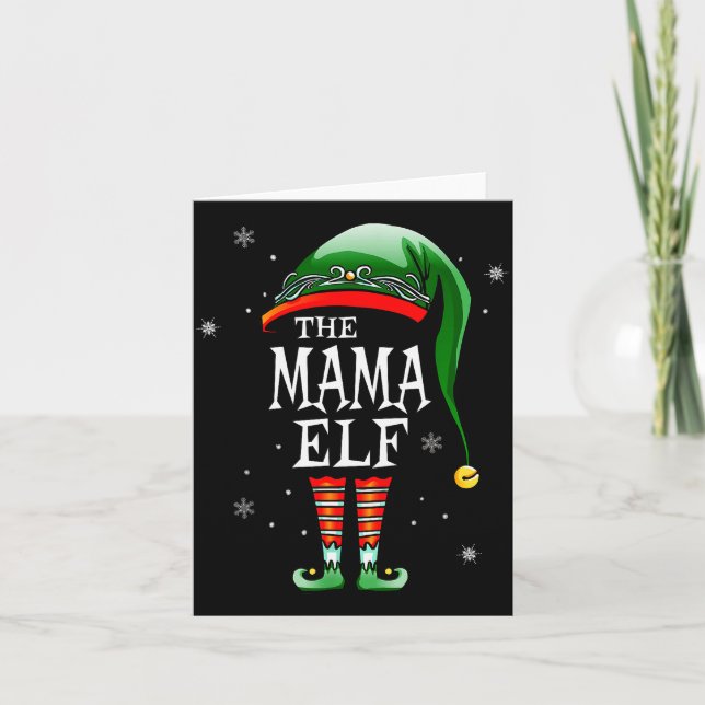 Cartão Matching Family Funny The Mama Elf Christmas  (Frente)
