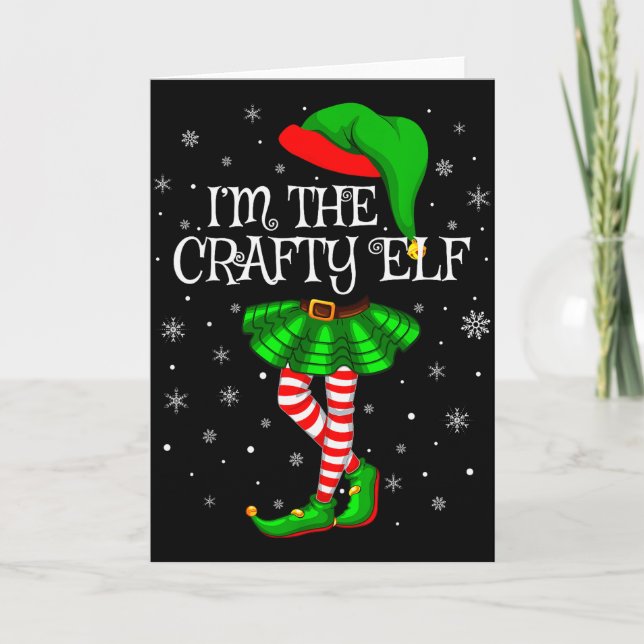 Cartão Matching Family Group I'm The Crafty Elf Christmas (Frente)