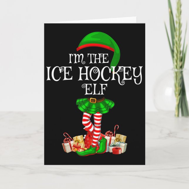 Cartão Matching Family Group I'm The Ice Hockey Elf Chris (Frente)
